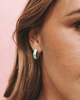 Icon seafoam gemstone huggie hoops