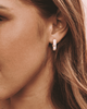 Icon vanilla gemstone huggie hoops