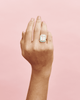 Two tone pastel enamel gemstone ring