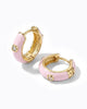 The Icon Blush Enamel Huggie Earrings - Good Goods World