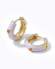 The Icon Lavender Enamel Huggie Earrings - Good Goods World