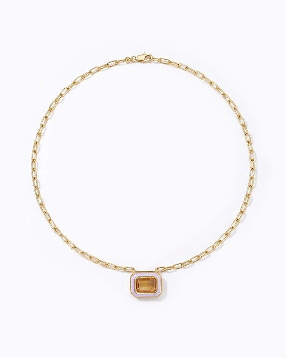 The Icon Lavender Enamel Pendant Necklace - Good Goods World