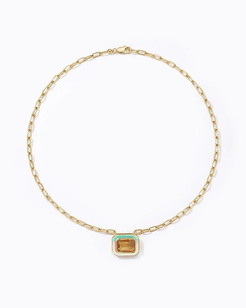 The Icon Neapolitan Enamel Pendant Necklace - Good Goods World
