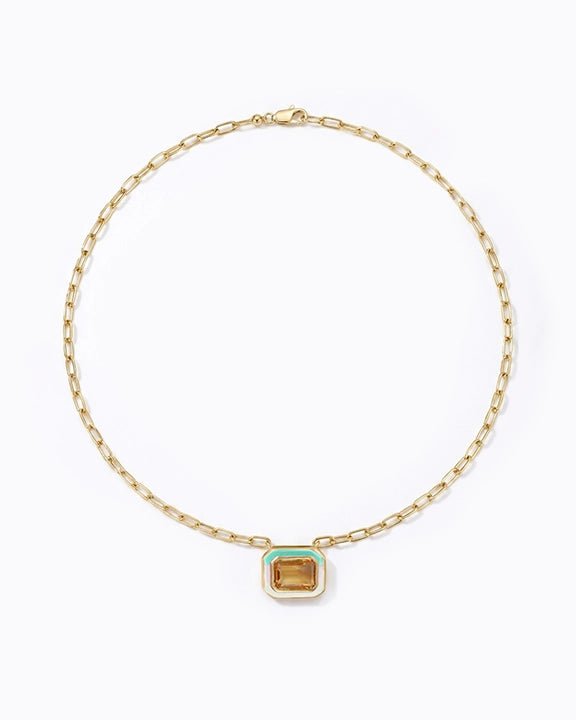The Icon Neapolitan Enamel Pendant Necklace - Good Goods World